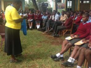 Gladys engaging the learners Anti-FGM advocacy