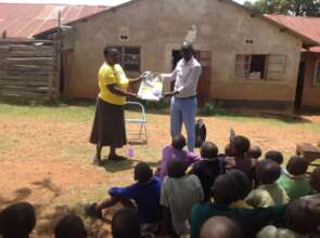 Headteacher Kiamogiti giving his remarks.