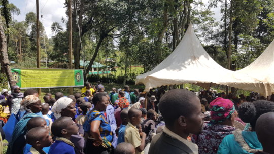 Parents and guardians listening keenly to pupils