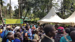 Parents and guardians listening keenly to pupils