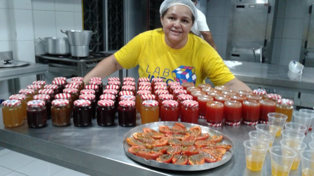 Workshop Participant Showing Off Finished Products