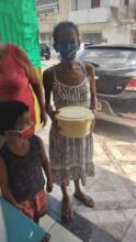 masks on! distributing meals safely