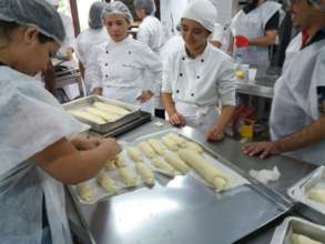 Students at Work in the Bread-Making Class