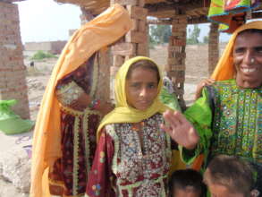 Family in village