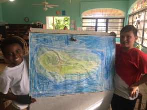 Friends create a STX topographical relief map