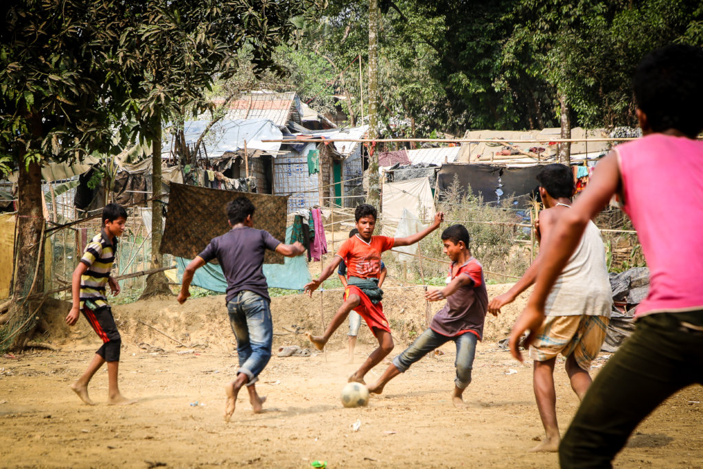 Soccer games build community and confidence.