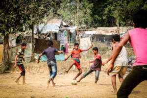 Soccer games build community and confidence.