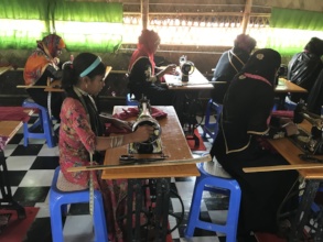 Women are gaining a livelihood with sewing skills.