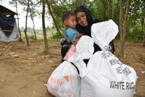 Food distribution in partnership with WFP