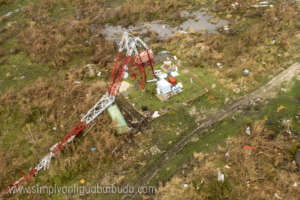 Destroyed telecommunications tower