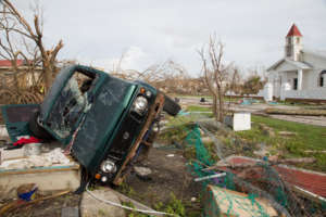 Destroyed car