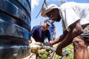 Installing water filters!