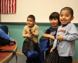 We love smiling faces and they love food!