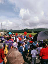 Community members participating in the parade
