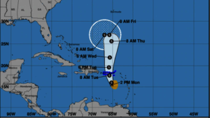 Tropical Storm Karen published warnings
