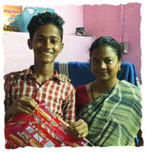 Satish and his Mum with his kite
