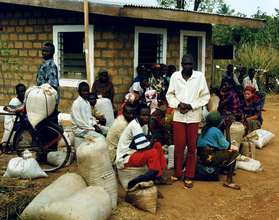 Ricefarmers bring their rice to the ricemill