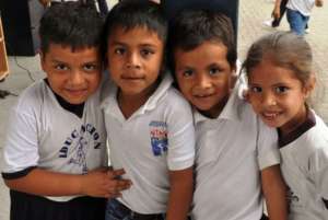 Kids during class
