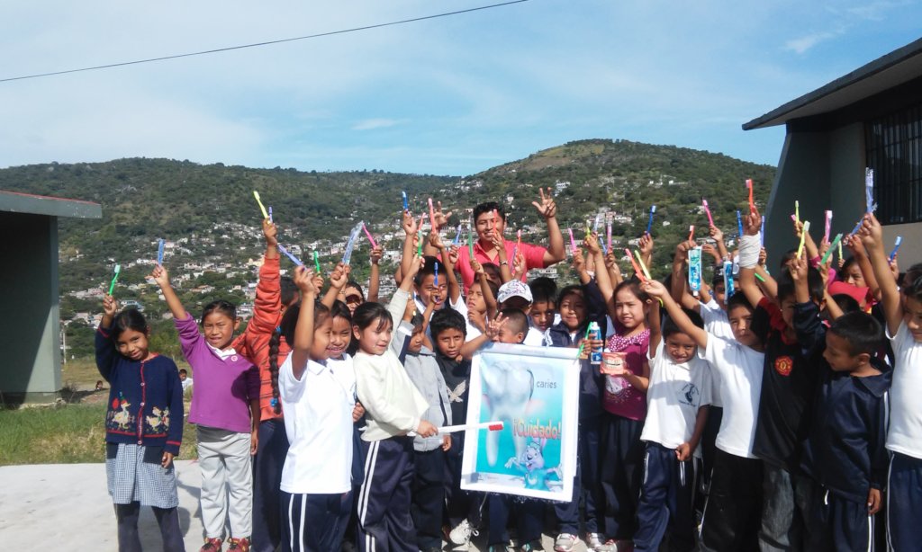 Children with Dentist after Oral Hygiene Class