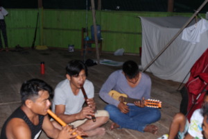 Sharing music at night
