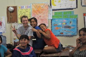 Girls and our volunteer Inga