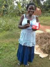 James mother with her phone
