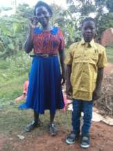 James and mum with their new clothes