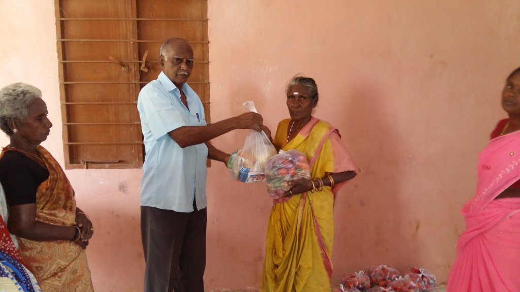 food groceries to poor lonely elder women
