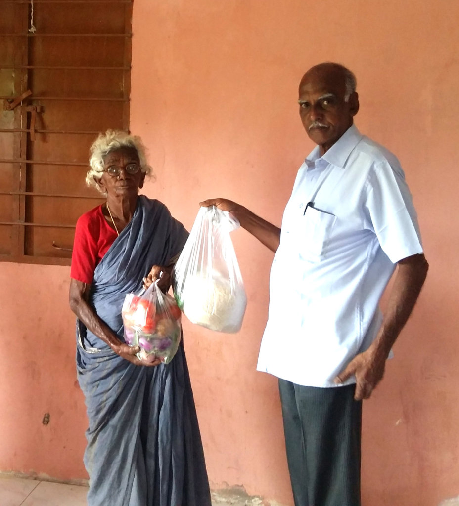 food groceries to poor lonely elder women