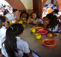 Children in the dining room