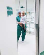 Domas with his mother