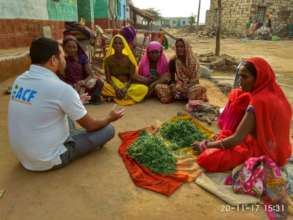 A Community session with women on child nutrition.