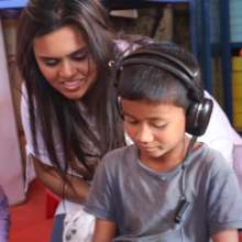 Shafin, with a student from Digital Learning