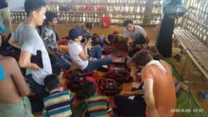 Harvard University team visiting a learning ctr