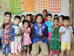 Students with the class facilitator