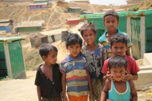 A group of Rohingya children