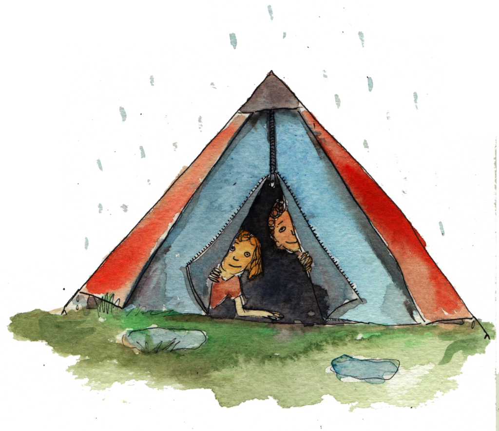children in the tent