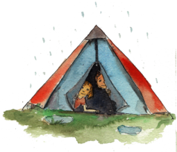 children in the tent