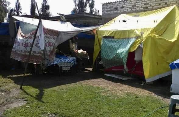 Most temp housing is made of tarps or tin