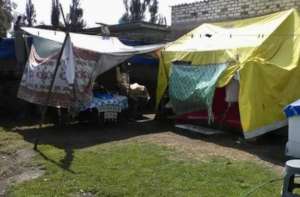 Most temp housing is made of tarps or tin