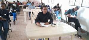 Fausta in her Pre-national exam