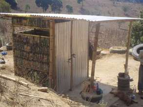 Latrine made from recycled materials