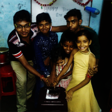Students with their teacher