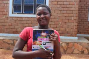 Young lady with her text books
