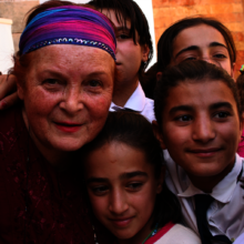 Turkan Saylan with CYDD students