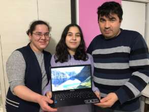 Student from Kartal Branch with computer