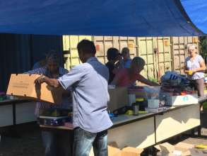 Packing all our donations