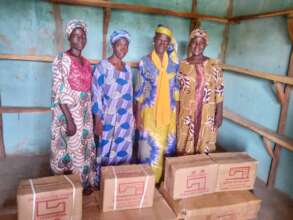 Some women receiving their tailoring materials
