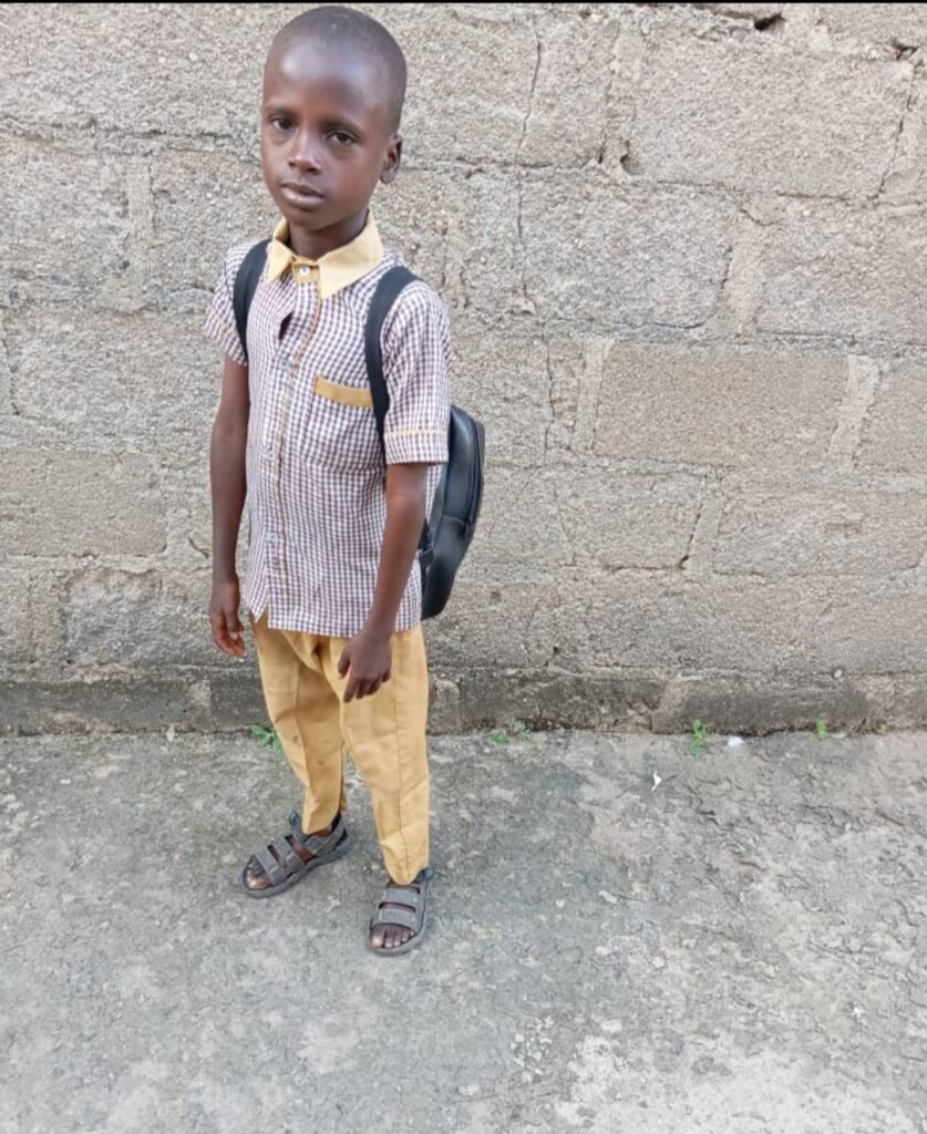 Yahaya on his way to school