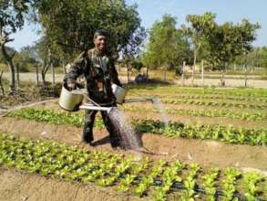 Watering with two hands